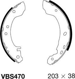 Motaquip VBS470 - Комплект тормозных колодок, барабанные autodnr.net