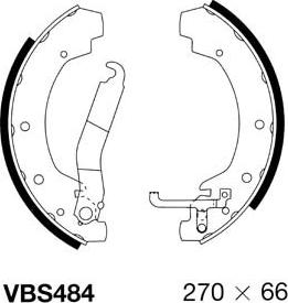 Motaquip VBS484 - Комплект тормозных колодок, барабанные autodnr.net