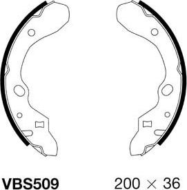 Motaquip VBS509 - Комплект тормозных колодок, барабанные autodnr.net