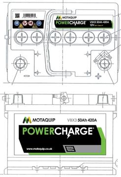 Motaquip VBX3 - Стартерна акумуляторна батарея, АКБ autocars.com.ua