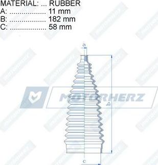 Motorherz RDZ0001MG - Пильник, рульове управління autocars.com.ua