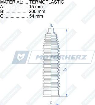 Motorherz RDZ0044MG - Пильник, рульове управління autocars.com.ua