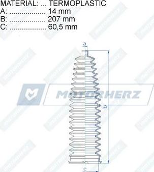 Motorherz RDZ0078MG - Пильник, рульове управління autocars.com.ua