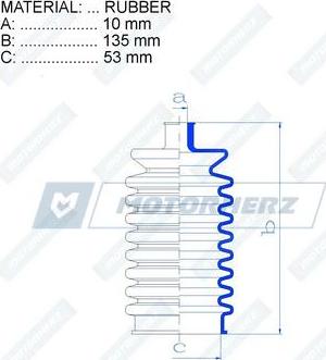 Motorherz RDZ0165MG - Пильник, рульове управління autocars.com.ua