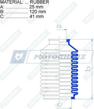 Motorherz RDZ0193MG - Пильник, рульове управління autocars.com.ua