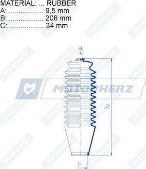 Motorherz RDZ0216MG - Пильник, рульове управління autocars.com.ua