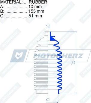 Motorherz RDZ0225MG - Пильник, рульове управління autocars.com.ua