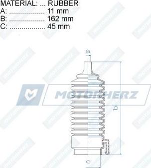 Motorherz RDZ0249MG - Пильник, рульове управління autocars.com.ua