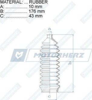 Motorherz RDZ0266MG - Пильник, рульове управління autocars.com.ua