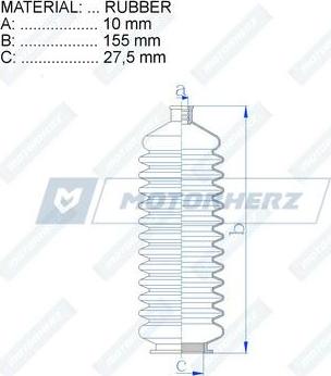 Motorherz RDZ0333MG - Пильник, рульове управління autocars.com.ua