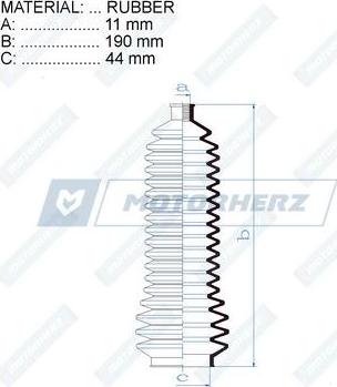 Motorherz RDZ0341MG - Пильник, рульове управління autocars.com.ua