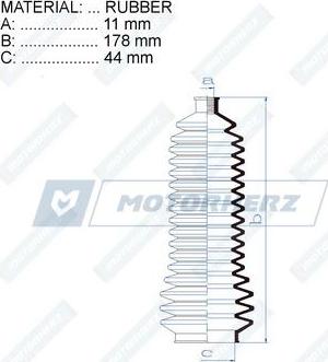 Motorherz RDZ0342MG - Пильник, рульове управління autocars.com.ua