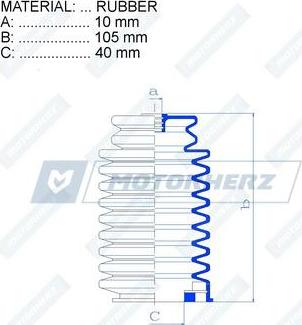 Motorherz RDZ0346MG - Пильник, рульове управління autocars.com.ua