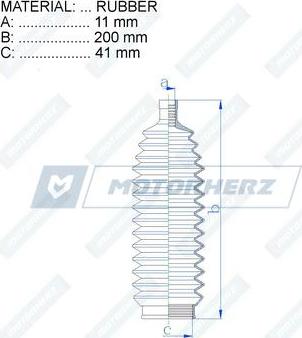 Motorherz RDZ0359MG - Пыльник, рулевое управление avtokuzovplus.com.ua