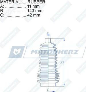 Motorherz RDZ0365MG - Пильник, рульове управління autocars.com.ua