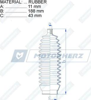 Motorherz RDZ0370MG - Пильник, рульове управління autocars.com.ua