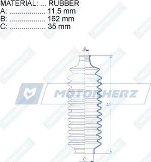 Motorherz RDZ0373MG - Пильник, рульове управління autocars.com.ua