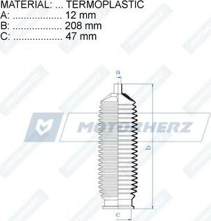 Motorherz RDZ0385MG - Пильник, рульове управління autocars.com.ua