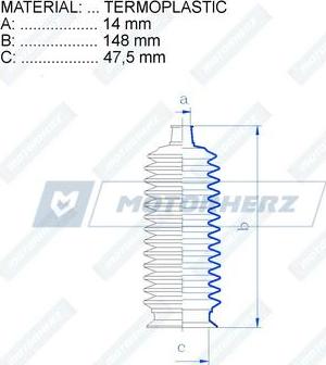 Motorherz RDZ0394MG - Пильник, рульове управління autocars.com.ua