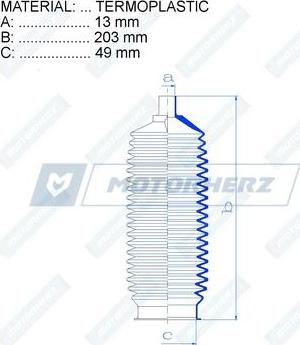 Motorherz RDZ0438MG - Пильник, рульове управління autocars.com.ua