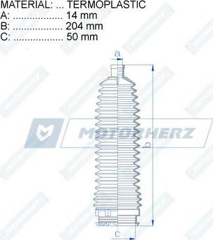 Motorherz RDZ0439MG - Пильник, рульове управління autocars.com.ua