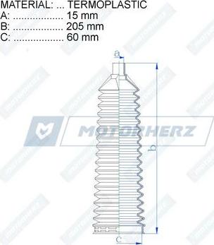 Motorherz RDZ0443MG - Пильник, рульове управління autocars.com.ua