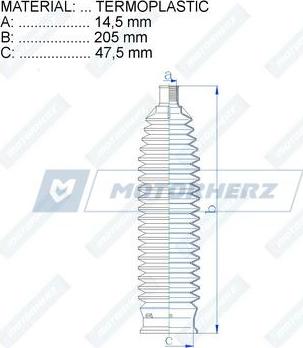 Motorherz RDZ0465MG - Пильник, рульове управління autocars.com.ua