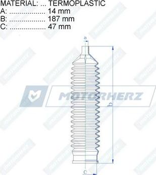 Motorherz RDZ0495MG - Пильник, рульове управління autocars.com.ua