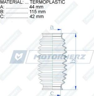 Motorherz RDZ0497MG - Пильник, рульове управління autocars.com.ua