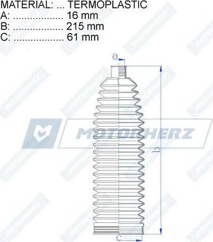 Motorherz RDZ0507MG - Пыльник, рулевое управление avtokuzovplus.com.ua