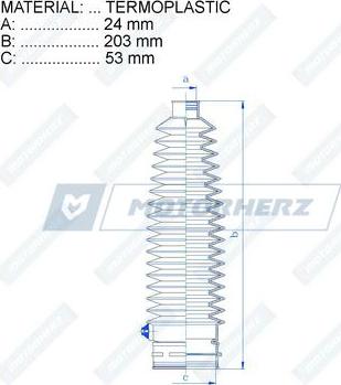 Motorherz RDZ0518MG - Пильник, рульове управління autocars.com.ua