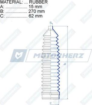 Motorherz RDZ0550MG - Пильник, рульове управління autocars.com.ua