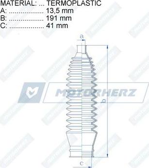 Motorherz RDZ0591MG - Пильник, рульове управління autocars.com.ua