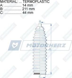 Motorherz RDZ0605MG - Пильник, рульове управління autocars.com.ua