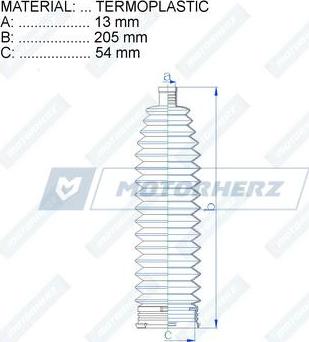 Motorherz RDZ0619MG - Пыльник, рулевое управление avtokuzovplus.com.ua