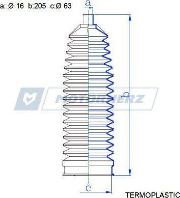 Motorherz RDZ0625MG - Пильник, рульове управління autocars.com.ua