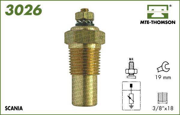 MTE-Thomson 3026 - Датчик, температура охолоджуючої рідини autocars.com.ua