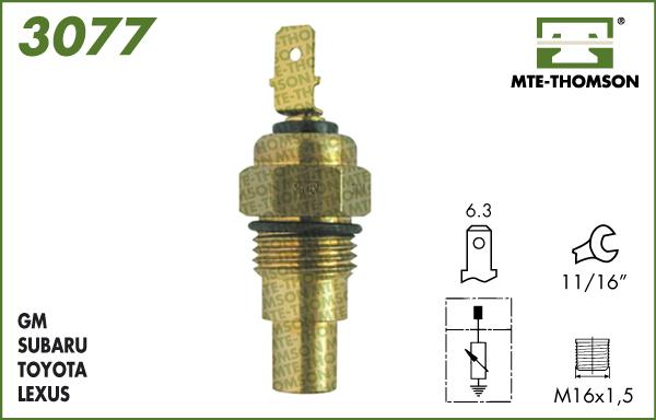 MTE-Thomson 3077 - Датчик, температура охолоджуючої рідини autocars.com.ua