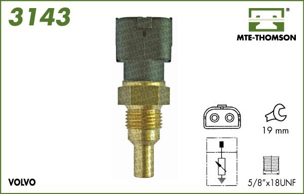 MTE-Thomson 3143 - Датчик, температура охолоджуючої рідини autocars.com.ua