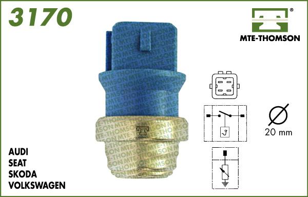 MTE-Thomson 3170 - Датчик, температура охлаждающей жидкости autodnr.net