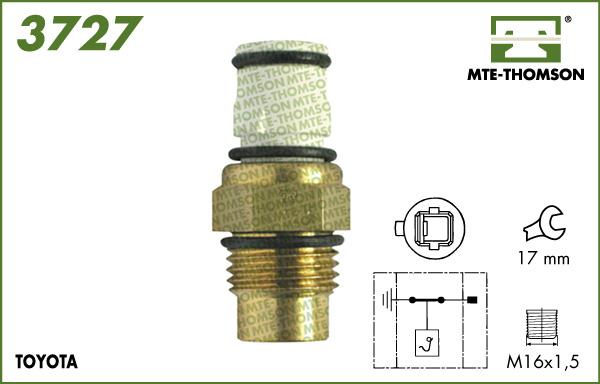 MTE-Thomson 3727 - Термовимикач, вентилятор радіатора / кондиціонера autocars.com.ua