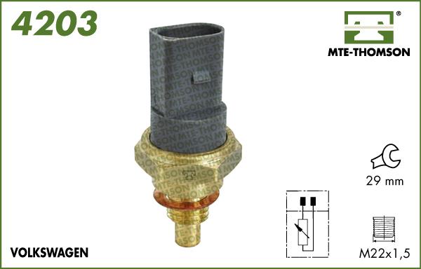 MTE-Thomson 4203 - Датчик, температура охлаждающей жидкости autodnr.net