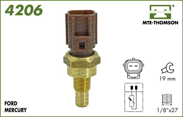 MTE-Thomson 4206 - Датчик, температура охлаждающей жидкости autodnr.net