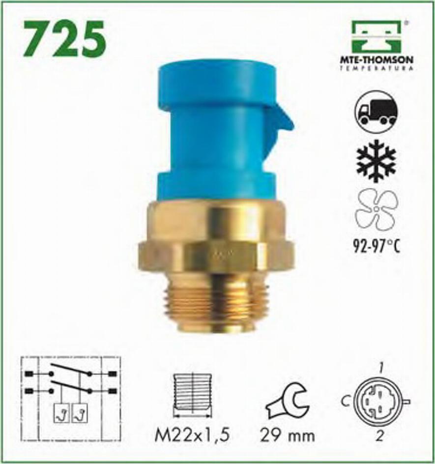 MTE-Thomson 725 - Термовыключатель, вентилятор радиатора / кондиционера autodnr.net