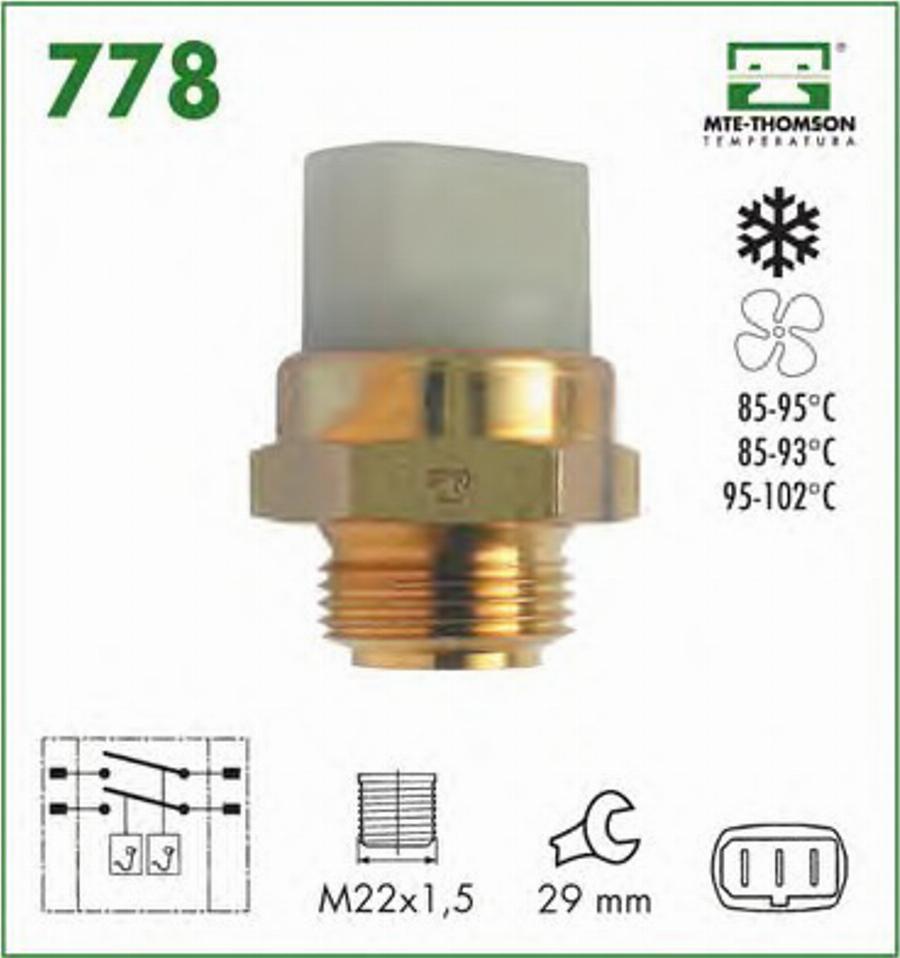 MTE-Thomson 778 - Термовыключатель, вентилятор радиатора / кондиционера autodnr.net