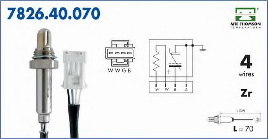 MTE-Thomson 7826.40.070 - Лямбда-зонд autocars.com.ua