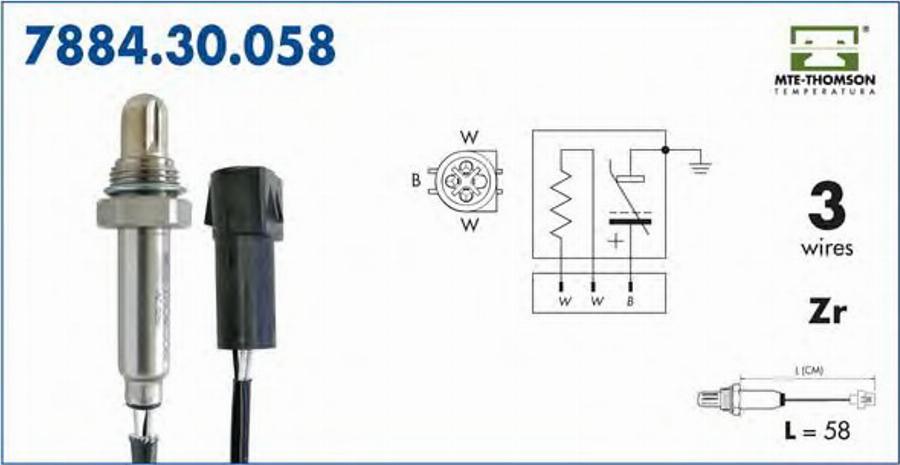 MTE-Thomson 7884.30.058 - Лямбда-зонд autocars.com.ua