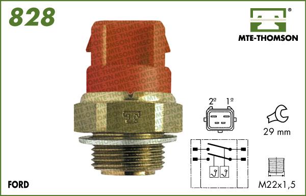 MTE-Thomson 828.95/100 - Термовимикач, вентилятор радіатора / кондиціонера autocars.com.ua
