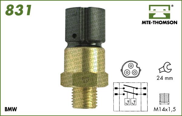 MTE-Thomson 831 - Термовимикач, вентилятор радіатора / кондиціонера autocars.com.ua