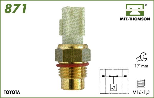 MTE-Thomson 871 - Термовимикач, вентилятор радіатора / кондиціонера autocars.com.ua